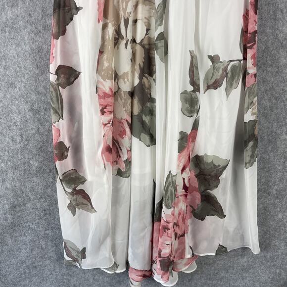 Robbie Bee Chiffon Dress Womens 12 Floral Cowl Neck Romantic Whimsy Fairy Y2K - Picture 13 of 15